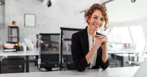 Female professional smiling at camera